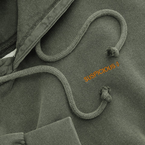 The Suspicious Smiley Hoodie - Army Green