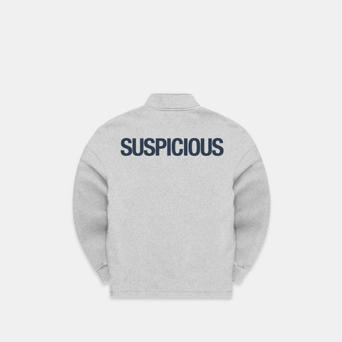 (SS24) The Suspicious Half-Zip Crewneck - Neutral Heather