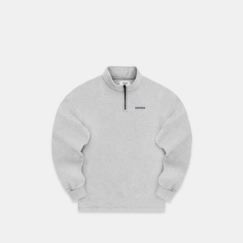 (SS24) The Suspicious Half-Zip Crewneck - Neutral Heather