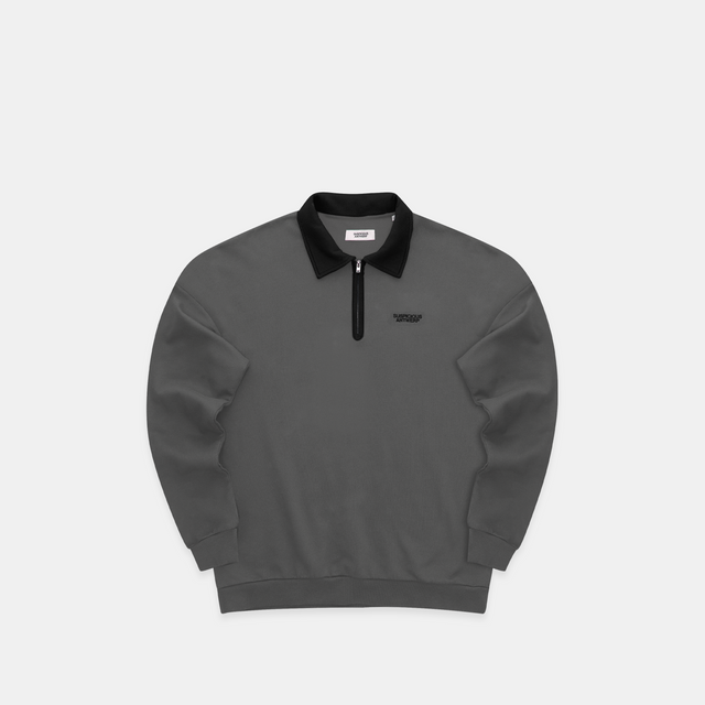 (Essentials '24) The Essentials Half-Zip Polo - Dark Shadow