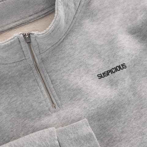 (SS24) The Suspicious Half-Zip Crewneck - Neutral Heather