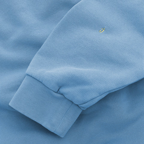 The Suspicious Smiley Half-Zip Crewneck - Mineral Blue