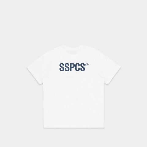 (SS24) The Smiley Tee - White // Coastal Blue