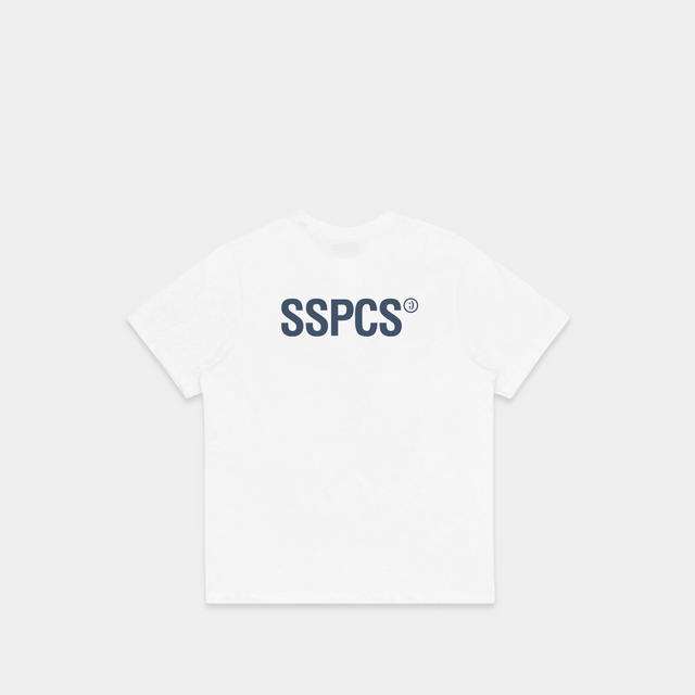 (SS24) The Smiley Tee - White // Coastal Blue