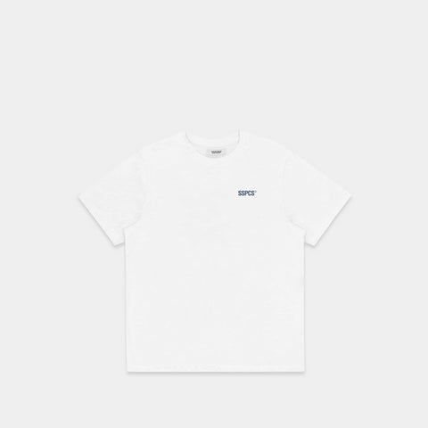 (SS24) The Smiley Tee - White // Coastal Blue