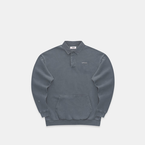 The Suspicious Smiley Kangooroo Polo - Slate Blue