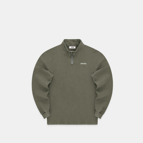 (SS24) The Suspicious Half-Zip Crewneck - Sage