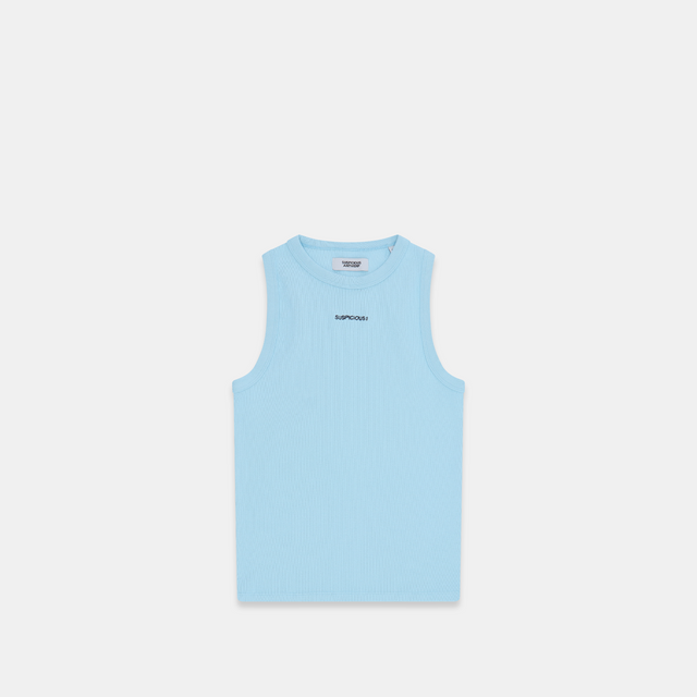 (SS24) The Suspicious Smiley Tank Top - Coral Blue