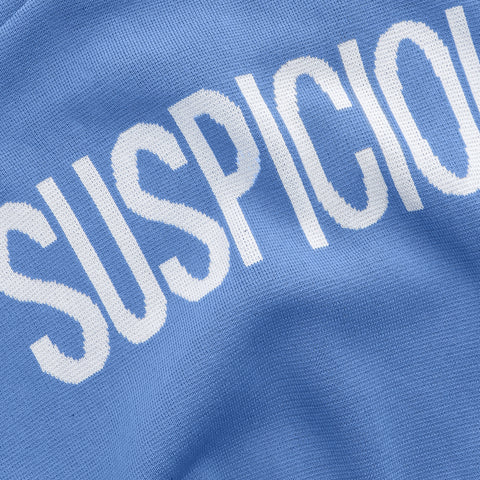 The Suspicious Cotton Knitted Crewneck - Coral Blue