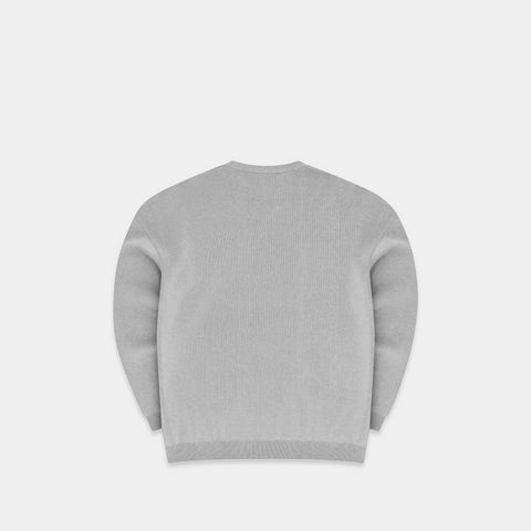 The Essentials Cotton Knitted Crewneck - Heather Grey