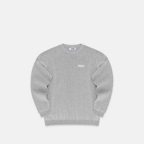 The Essentials Cotton Knitted Crewneck - Heather Grey