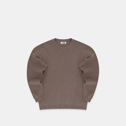 The Suspicious Cotton Knitted Crewneck - Brown