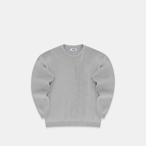 The Suspicious Cotton Knitted Crewneck - Heather Grey