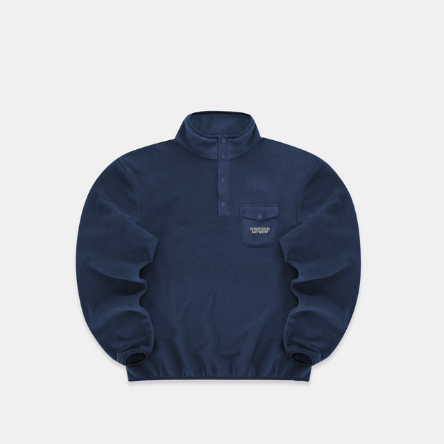 The Essentials Polar Half Snap - Navy