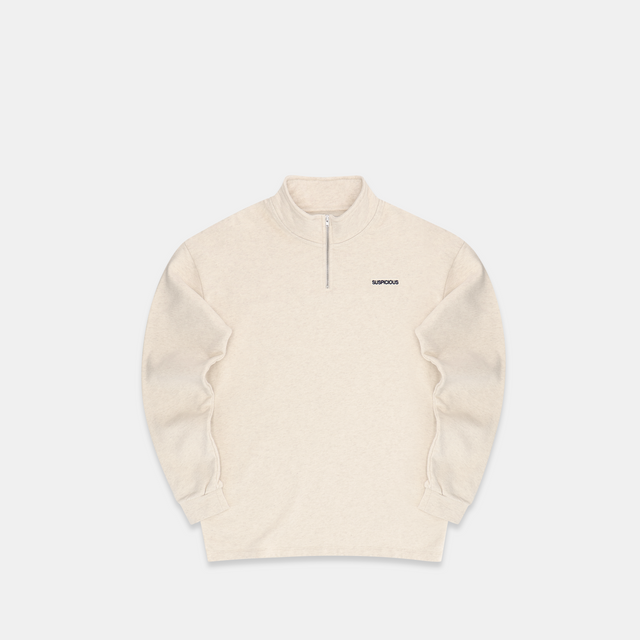 The Label Half-Zip Crewneck - Dune Heather