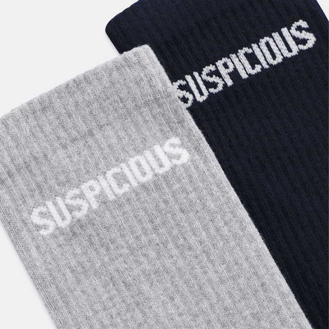 The Suspicious Socks 2-pack - Navy // Heather Grey