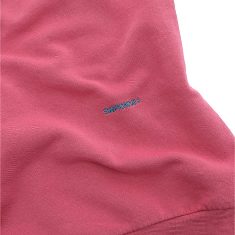 The Suspicious Smiley Half-Zip Crewneck - Crimson