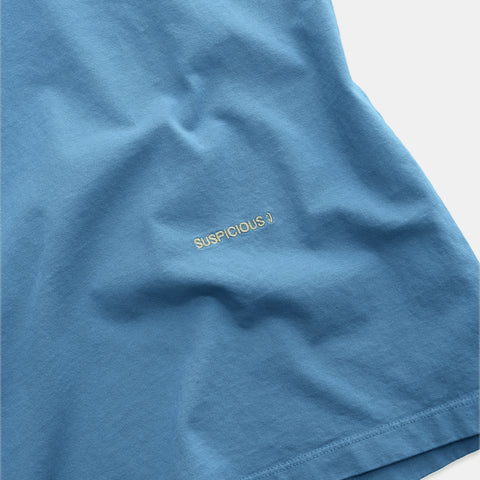 The Suspicious Smiley Tee - Mineral Blue