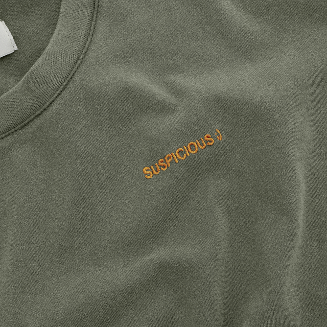The Suspicious Smiley Tee - Army Green