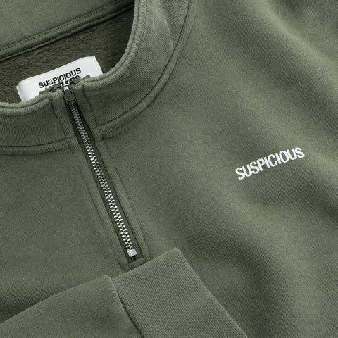 (SS24) The Suspicious Half-Zip Crewneck - Sage